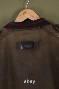 Veste BARBOUR Trooper pour hommes, en cire cirée, manteau militaire de travail, brun vieilli, taille L
