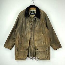 Veste Barbour Beaufort en cuir pour homme, taille L, marron, classique de chasse en campagne bushman