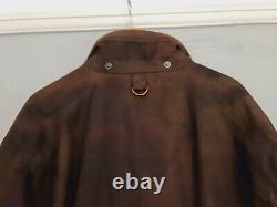 Veste Barbour Dryfly homme en coton ciré avec finitions en cuir marron, taille XL, pour la pêche et la chasse