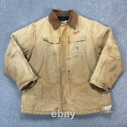 Veste Carhartt Adulte Extra Large Marron en Toile de Canard Detroit Usé Manteau Homme