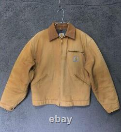 Veste Carhartt Detroit Medium Doublée en Couverture en Toile J01 Vintage Usée