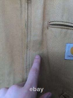 Veste Carhartt Detroit Medium Doublée en Couverture en Toile J01 Vintage Usée