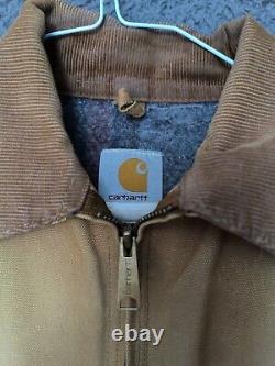 Veste Carhartt Detroit Medium Doublée en Couverture en Toile J01 Vintage Usée