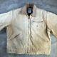 Veste Carhartt Detroit Doublée En Couverture J01 Marron 44 Reg 14806 Usa Distressed Vtg