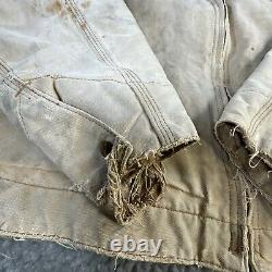 Veste Carhartt Detroit doublée en couverture J01 marron 44 Reg 14806 USA Distressed Vtg