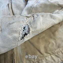 Veste Carhartt Detroit doublée en couverture J01 marron 44 Reg 14806 USA Distressed Vtg