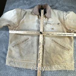 Veste Carhartt Detroit doublée en couverture J01 marron 44 Reg 14806 USA Distressed Vtg