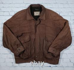 Veste Levi's pour homme taille 44 en cuir marron Big E, style usé, doublée, tenue western vintage