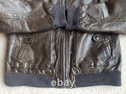 Veste à capuche en cuir vieilli pour homme Converse John Varvatos taille 2 M