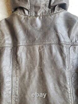 Veste à capuche en cuir vieilli pour homme Converse John Varvatos taille 2 M