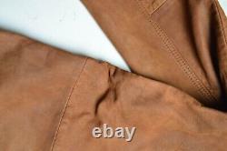Veste chemise en cuir d'agneau vieilli fait main de la marque Lucky Brand, couleur tan brown SIERRA XL
