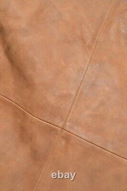Veste chemise en cuir d'agneau vieilli fait main de la marque Lucky Brand, couleur tan brun, taille XL SIERRA