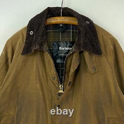 Veste cirée classique Barbour Moorland pour homme, taille C42 Large, marron, manteau vintage de campagne