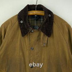 Veste cirée classique Barbour Moorland pour homme, taille C42 Large, marron, manteau vintage de campagne