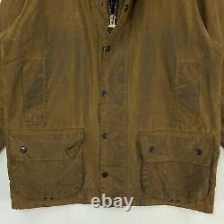 Veste cirée classique Barbour Moorland pour homme, taille C42 Large, marron, manteau vintage de campagne