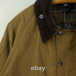 Veste cirée classique Barbour Moorland pour homme, taille C42 Large, marron, manteau vintage de campagne