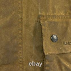 Veste cirée classique Barbour Moorland pour homme, taille C42 Large, marron, manteau vintage de campagne