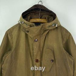 Veste d'été Barbour Dept B Parka en cire pour hommes, taille moyenne, marron avec capuche, manteau militaire