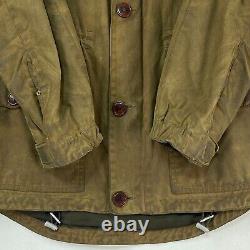 Veste d'été Barbour Dept B Parka en cire pour hommes, taille moyenne, marron avec capuche, manteau militaire