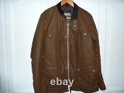 Veste de motard Barbour International en cire pour hommes, taille M, marron, slim, jamais utilisée