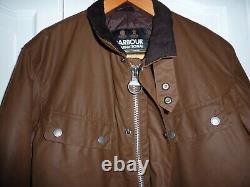 Veste de motard Barbour International en cire pour hommes, taille M, marron, slim, jamais utilisée