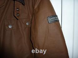 Veste de motard Barbour International en cire pour hommes, taille M, marron, slim, jamais utilisée