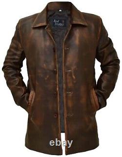 Veste de motard en cuir distressed Supernatural Dean Winchester pour hommes