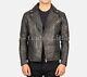 Veste De Motard En Cuir Marron Vieilli Armand Pour Homme