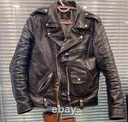 Veste de motard rétro en cuir de vachette vieilli style vintage pour homme