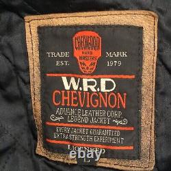 Veste de moto en cuir vieilli Vintage WRD Chevignon ! Lire la description