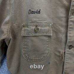 Veste de travail Carhartt Duck Taille M/L Vintage Tan fortement usée doublée de couverture