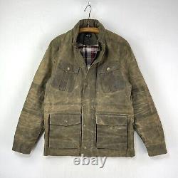 Veste en cire Jack Spade pour homme, marron moyen, taille moyenne, style motard militaire