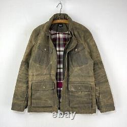 Veste en cire Jack Spade pour homme, marron moyen, taille moyenne, style motard militaire