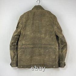 Veste en cire Jack Spade pour homme, marron moyen, taille moyenne, style motard militaire