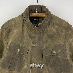 Veste en cire Jack Spade pour homme, marron moyen, taille moyenne, style motard militaire