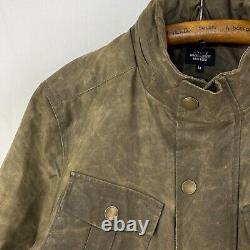 Veste en cire Jack Spade pour homme, marron moyen, taille moyenne, style motard militaire