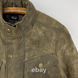 Veste en cire Jack Spade pour homme, marron moyen, taille moyenne, style motard militaire