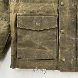 Veste en cire Jack Spade pour homme, marron moyen, taille moyenne, style motard militaire