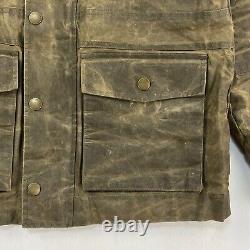 Veste en cire Jack Spade pour homme, marron moyen, taille moyenne, style motard militaire