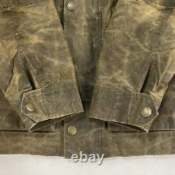 Veste en cire Jack Spade pour homme, marron moyen, taille moyenne, style motard militaire