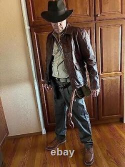 Veste en cuir brun Indiana Jones de Raiders of The Lost Ark, aspect vieilli