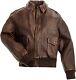 Veste En Cuir D'agneau Marron Vieilli Pour Homme A-2 Aviator G-1 Bomber Flight De La Marine