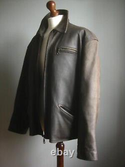 Veste en cuir de moto HELIUM vieilli style bombardier vintage 48 XL cire douce réelle 50