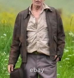 Veste en cuir de vachette véritable marron vieilli pour homme Indiana Jones Harrison Ford