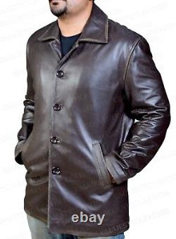 Veste en cuir de vachette vieilli marron Supernatural Dean Winchester.