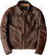 Veste En Cuir Marron Vieilli Pour Moto Vintage De Style Café Racer