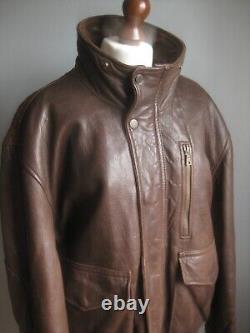 Veste en cuir pour hommes 46 48 50 aviateur volant ANDREW MARC NY usée