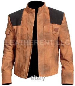 Veste en cuir suédé marron vieilli de Han Solo : Une histoire de Star Wars