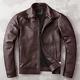 Veste En Cuir Véritable Marron Usé Pour Homme, Style Moto Vintage Cafe Racer