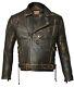 Veste En Cuir Véritable Vintage Pour Motard Café Racer Terminator 2 Marron Vieilli Pour Homme